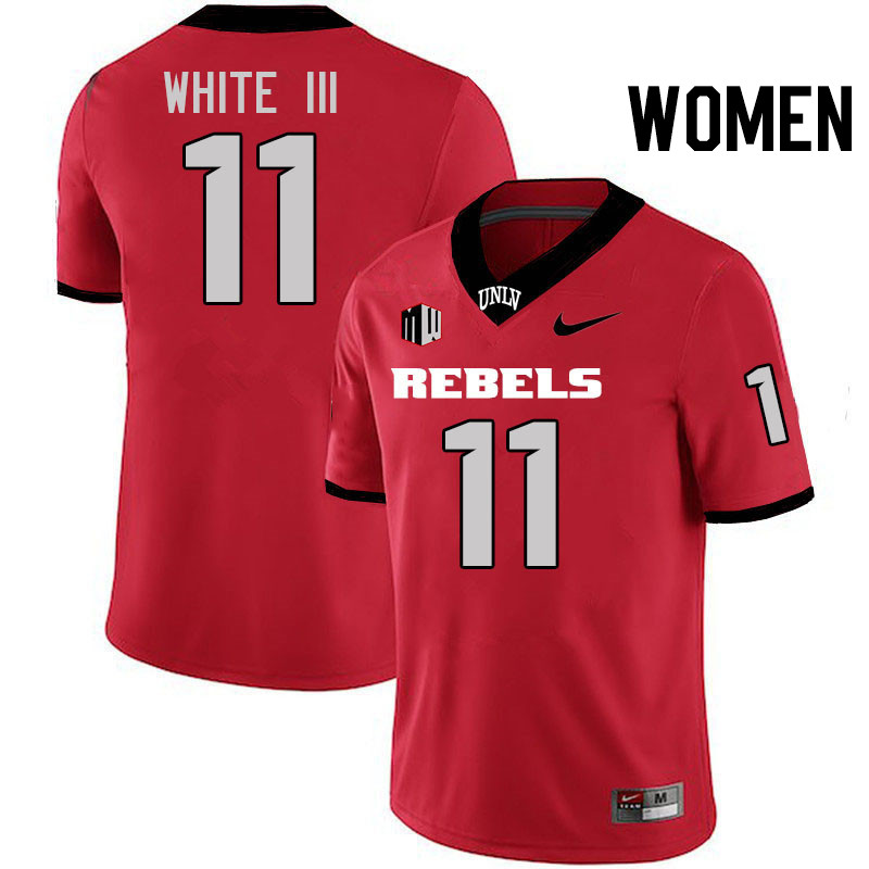Women #11 Ricky White III UNLV Rebels College Football Jerseys Stitched-Scarlet